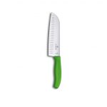 Nůž Victorinox Santoku s vroubky - zelený 17 cm